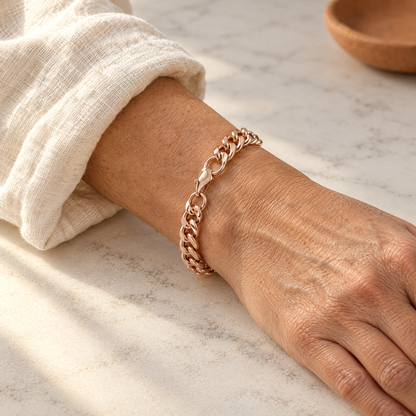 June's Cuffo Copper Bracelet – pure copper bracelet on a warm neutral background - photo 2