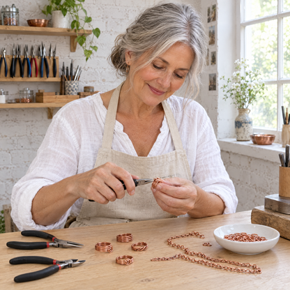 June's Blush Copper Ring – pure copper ring on a warm neutral background - photo 4