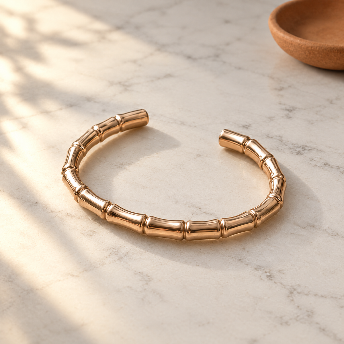 June's Grove Copper Bracelet – pure copper bracelet on a warm neutral background - photo 1