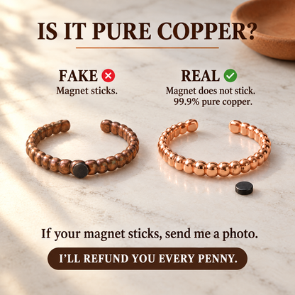 June's Prom Copper Bracelet – pure copper bracelet on a warm neutral background - photo 3